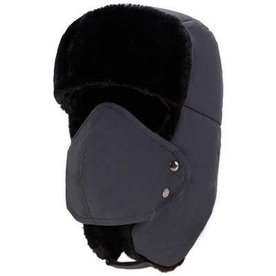 Winter Hat Bomber Hats For Men Women Thicken Balaclava Cotton Fur Wint ...