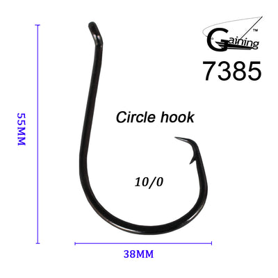50 X 10/0 Japanese Fishing Hooks Stainless Steel Carbon Chemically Sharpened Octopus Circle Hook Fishing Tackle Fishing Hook