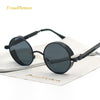 Gothic Steampunk Round Metal Sunglasses for Men Women Mirrored Circle Sun glasses Brand Designer Retro Vintage Oculos UV400