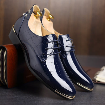 Men flat shoes 2018 hot fashion party and wedding breathable PU leather casual shoes men