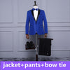 PYJTRL Royal Blue Red White Jacquard Mens Classic Suit Slim Fit Tuxedo Wedding Suits With Pants Groom Stage Singer Costume Homme