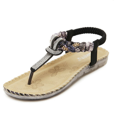 UMMEWALO Summer Sandals Women T-strap Flip Flops Thong Sandals Designer Elastic Band Ladies Gladiator Sandal Shoes Zapatos Mujer