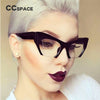 CCSPACE Ladies Small Half Frame Cat Eye Glasses Frames Women Brand Designer Optical Fashion Eyewear Computer Glasses 45292