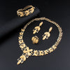 Jewelry Sets Wedding Crystal Heart Fashion Bridal African Gold Color Necklace Earrings Bracelet Women Party Sets