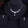 Clear BEST QUALITY BRILLIANT CRYSTAL ZIRCON EARRINGS AND NECKLACE BRIDAL JEWELRY SET WEDDING DRESS ACCESSARIES