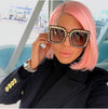 2019 Women Luxury Square Oversized Diamond Sunglasses Ladies New Brand Designer Mirror Sun Glasses