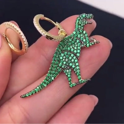 janekelly Mismatch Elegant Dinosaur Green Cubic Zirconia Party Bridal Engagement Earring Jewelry Addiction