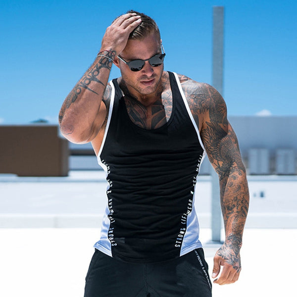 Men Bodybuilding Tank top Gyms Workout Fitness Cotton Sleeveless shirt ...