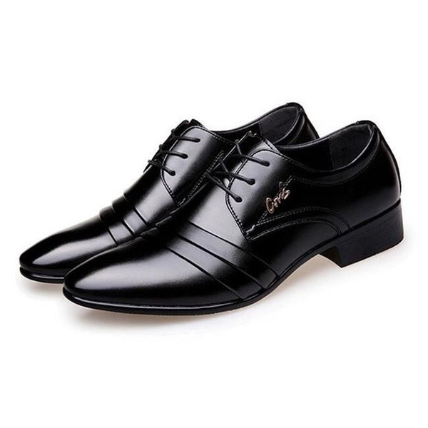 New Fashion Men's Lace-Up Oxfords Dress Shoes Mens PU Leather Business ...