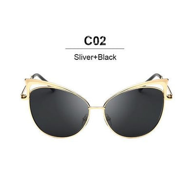 New Fashion Cat Eye luxury 2018 Sunglasses Women Brand Designer Twin-Beam Mirror Men Sun Glasses Vintage Female oculos de sol