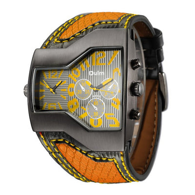 Oulm Brand Quartz Watch Male Outdoor Sport Wristwatches Multiple Time Zone Mens Designer Watches Top Luxury Brand Men Watch