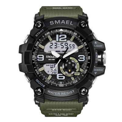 Military Watches Army Men's Wristwatch LED Quartz Watch Digtial Dual Time  Sport Watch Army