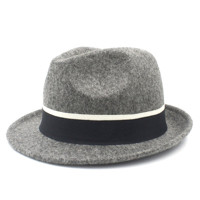 Fashion Women Men Wool Gangster Trilby Fedora Hat For Elegant Lady Gentleman Trilby Felt Homburg Church British Derby Caps