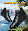 JUNJARM 100% Genuine Leather Men Ankle Boots Winter High Top Men Snow Boots Keep Warm Flats Boots Men Winter Shoes Big Size 48