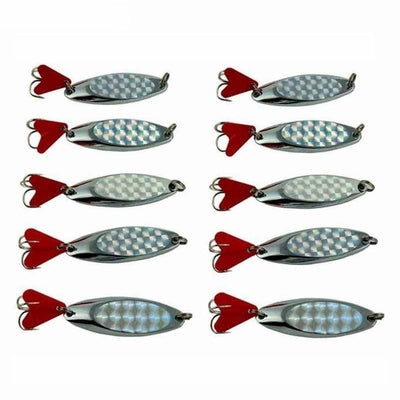 JSM 5pcs/lot 40g Brand Spoon metal Fishing Lures Hard Fishing Spoon Lure Jigging metal fishing Baits with treble hooks