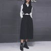 New 2018 European Fashion Women Solid Black Vest Sashes Sleeveless Button Women Unique Jacket Girls Casual Waistcoat Style 1851