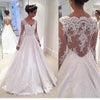 Elegant Long Sleeve Lace Wedding Dresses 2019 Gelinlik A Line Bridal Gowns Custom Made Shop Online China Vestido De Noiva