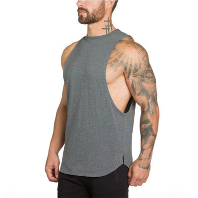 Brand Gyms Stringer Clothing Bodybuilding Tank Top Men Fitness Singlet Sleeveless Shirt Solid Cotton Muscle Vest Gold Undershirt