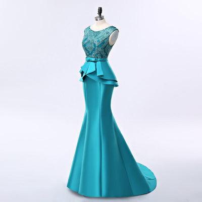 New arrival elegant long dress evening dresses party vestido de noiva formal appliques crystal long style