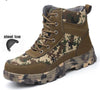 Men Safety Work Boots Winter Camouflage Army Warm Steel Toe Cap Shoes Mens Labor Insurance Puncture Proof Snow Boot
