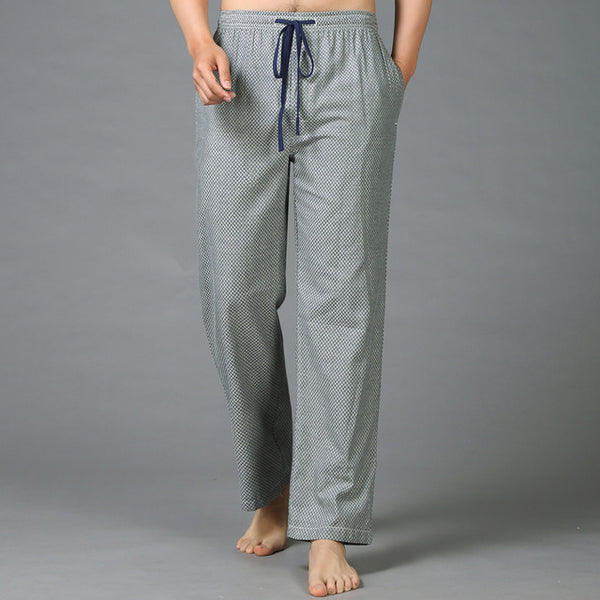 Summer 100% cotton sleep bottoms mens pajama simple sleepwear pants pi ...