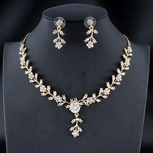 jiayijiaduo Classic women's wedding jewelry set silver / gold color fine necklace earrings accessory gift  dropshipping 2018 new
