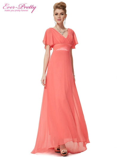 Evening Dresses EP09890 Padded Trailing Flutter Sleeve Long Women Gown 2018 New Chiffon Summer Style Special Occasion Dresses