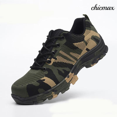 Safety Steel Toe Shoes Men Waterproof Work Shoe Labor Insurance Puncture Proof Sneakers Mens Military Army Camo Boots