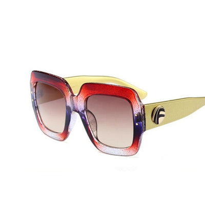 HBK New Sunglasses -Women Square Oversized Sunglasses Women Fashion Sun Glasses Lady Brand Designer Vintage Shades Gafas Oculos