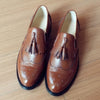 Men genuine leather brogues oxford flats shoes for mens brown handmade vintage casual sneakers leather flat shoes 2018