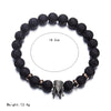 NS63 Hot Trendy Lava Stone Pave CZ Imperial Crown And Helmet Charm Bracelet For Men Or Women Bracelet Jewelry Pulseira hombres