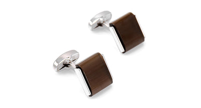 SAVOYSHI Personalized Shirt Cufflinks for Mens High Quality square brown Stone Cuff Links Brand Jewelry Gift Free Custom Name