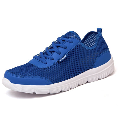 Summer Casual Shoes For Men 2018 Fashion Breathable Mesh Lace up Lover Shoes Men Flats Sneakers Plus Size 36-48