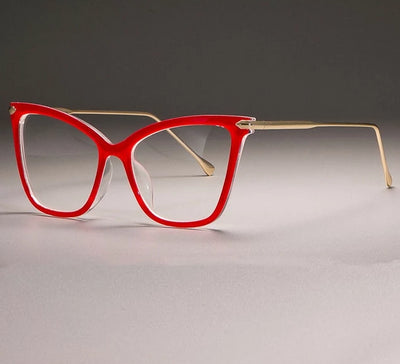 Lady Cat Eye Glasses Frames For Women Sexy Oversized Metal Frame Brand Designer Optical EyeGlasses Fashion Eyewear 45077