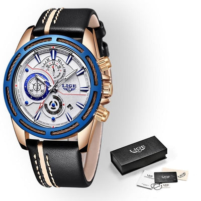 New Mens Watches Top Brand Luxury Quartz Watch Men Calendar Leather Military Waterproof Sport Wrist Watch Relogio Masculino