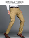 Vomint Brand Mens Pant Classics Casual Business Stretch trousers regular Straight Pant Black Blue Khaki 4 Colors Plus Size 44 46