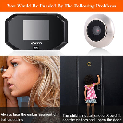 KKmoon 3 Inch LCD Digital Doorbell 1.0MP 100 Degree Wide Angle HD 720P Peephole Viewer Door Eye Doorbell Video Door Phone