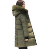 New Large Fur Collar Winter Coats Women Letter Slim Thick Warm Cotton Parkas Medium-long Hood Casaco Feminino Inverno