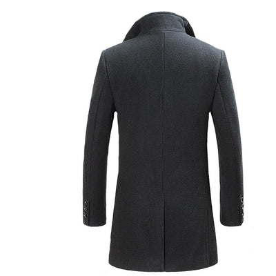 Casaco Masculino Inverno Thicken Wool Coat Men Turn Collar Overcoat Single Button Woolens Jacket For Men 18402-5