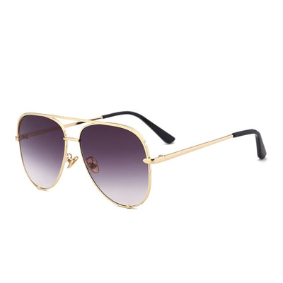 Gun Pink sunglasses silver mirror metal sun glasses brand designer pilot sunglasses women men shades top fashion eyewear lunette