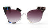 CCSPACE 45502 Broken Flower Cat Eye Sunglasses For Women Sexy Transparent Frame Brand Glasses Designer Fashion Female Shades