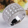 Fashion Big Silver CZ Zircon Stone Rings for Women Wedding Engagement Jewelry