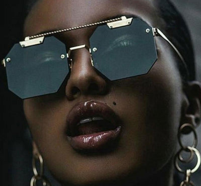 Cat Eye Rimless Sunglasses Men Women 2018 Fashion Shades UV400 Vintage Glasses
