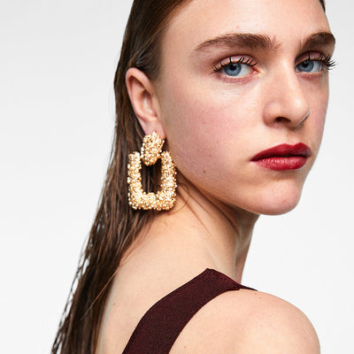 chicmaxomline Fashion 2018 Women Maxi Drop Earrings Large Geometric Pendant Earrings Wedding Statement Jewelry Female Bijoux AI25