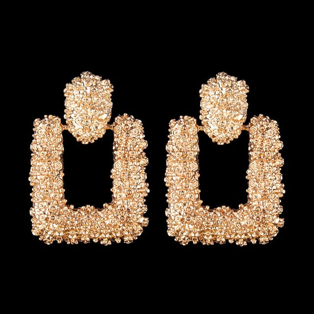 chicmaxomline Fashion 2018 Women Maxi Drop Earrings Large Geometric Pendant Earrings Wedding Statement Jewelry Female Bijoux AI25