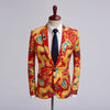 PYJTRL Tide Men Chinese Style Red Gold Dragon Design Casual Suit Jacket Plus Size Singer Costume Wedding Groom Prom Party Blazer
