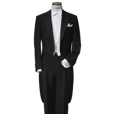 Custom Made to Measure black tailcoats with left chest pocket,WHITE VEST,BESPOKE long tail tuxedo tailcoat,TAILORED EVENING SUIT