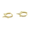 three mini spike punk style women earring round cz hoop minimal delicate design Gold Filled wholesale high quality