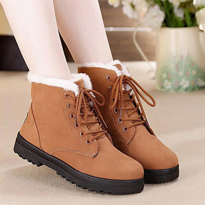Snow boots 2018 classic heels suede women winter boots warm fur plush Insole ankle boots women shoes hot lace-up shoes woman