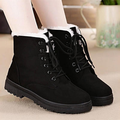 Snow boots 2018 classic heels suede women winter boots warm fur plush Insole ankle boots women shoes hot lace-up shoes woman